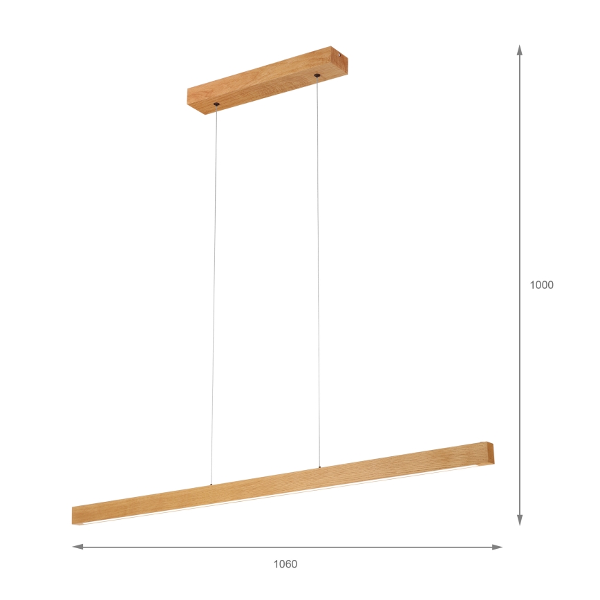 LED-rippvalgusti riputuskaabliga VERDE LED/18W/230V 3000K 106 cm tamm