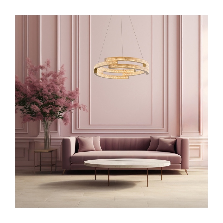 LED-rippvalgusti TARJA kaablil LED/36W/230V 3000/4000/6000K Ø 60 cm kuldne