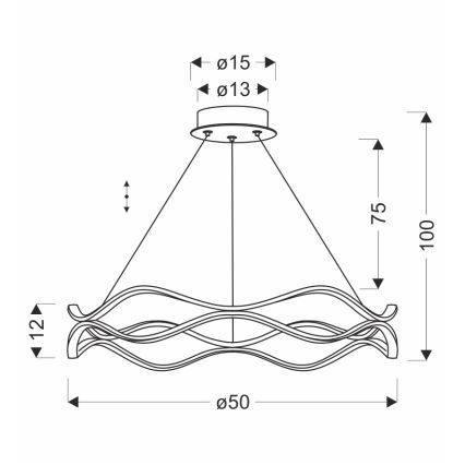 LED Rippvalgusti VAVE LED/28W/230V roosa kuld