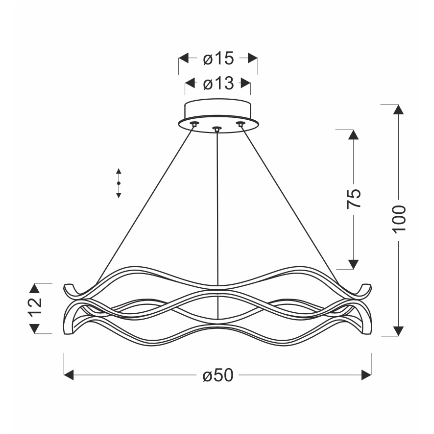 LED Rippvalgusti VAVE LED/28W/230V roosa kuld