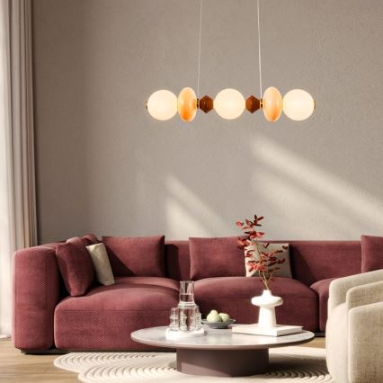 LED-riputuslühter riputuskaabliga FLORES LED/20W/230V kuldne/oranž/pruun