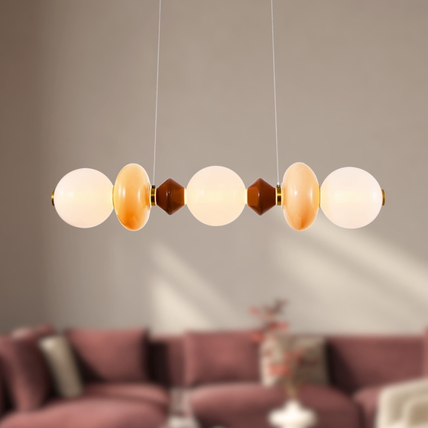 LED-riputuslühter riputuskaabliga FLORES LED/20W/230V kuldne/oranž/pruun