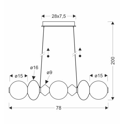 LED-riputuslühter riputuskaabliga FLORES LED/20W/230V kuldne/oranž/pruun