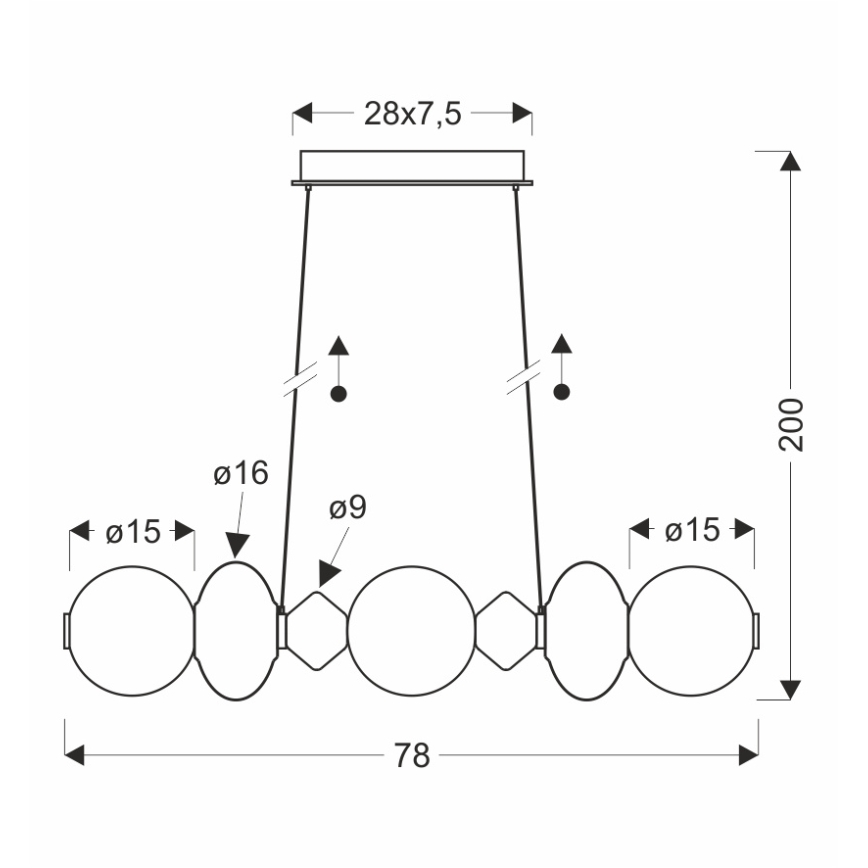 LED-riputuslühter riputuskaabliga FLORES LED/20W/230V kuldne/oranž/pruun