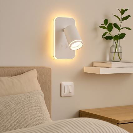 LED seina spottvalgusti PIPE 1xGU10/10W/230V + LED/6W valge