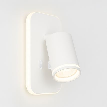 LED seina spottvalgusti PIPE 1xGU10/10W/230V + LED/6W valge