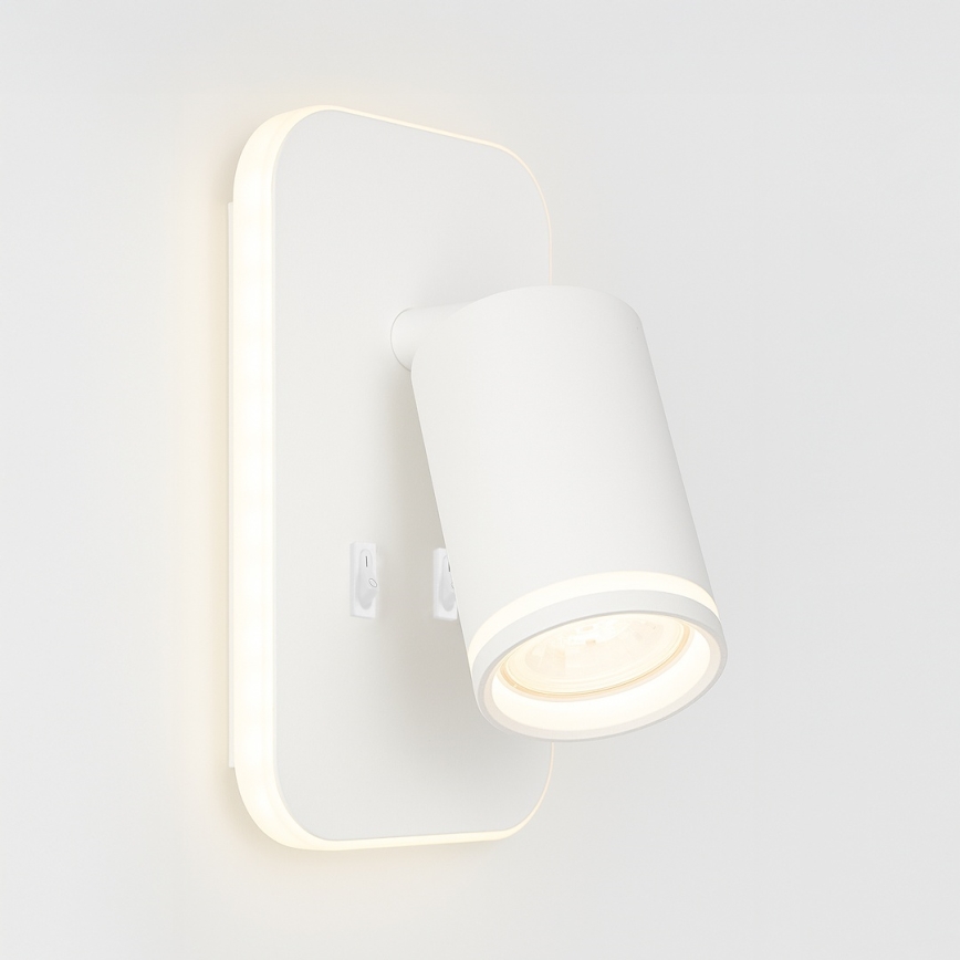 LED seina spottvalgusti PIPE 1xGU10/10W/230V + LED/6W valge