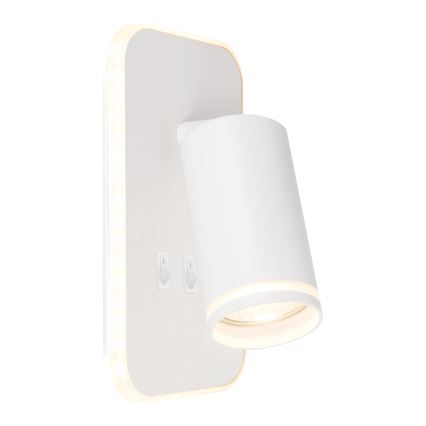 LED seina spottvalgusti PIPE 1xGU10/10W/230V + LED/6W valge