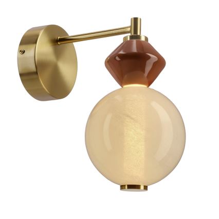 LED seinalamp FLORES LED/7W/230V kuldne/pruun