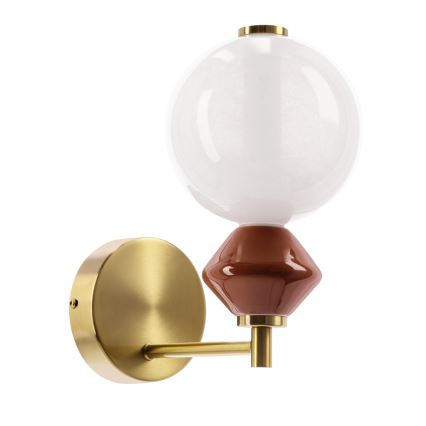 LED seinalamp FLORES LED/7W/230V kuldne/pruun