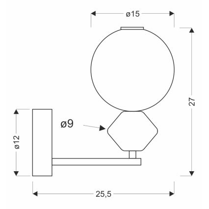 LED seinalamp FLORES LED/7W/230V kuldne/pruun