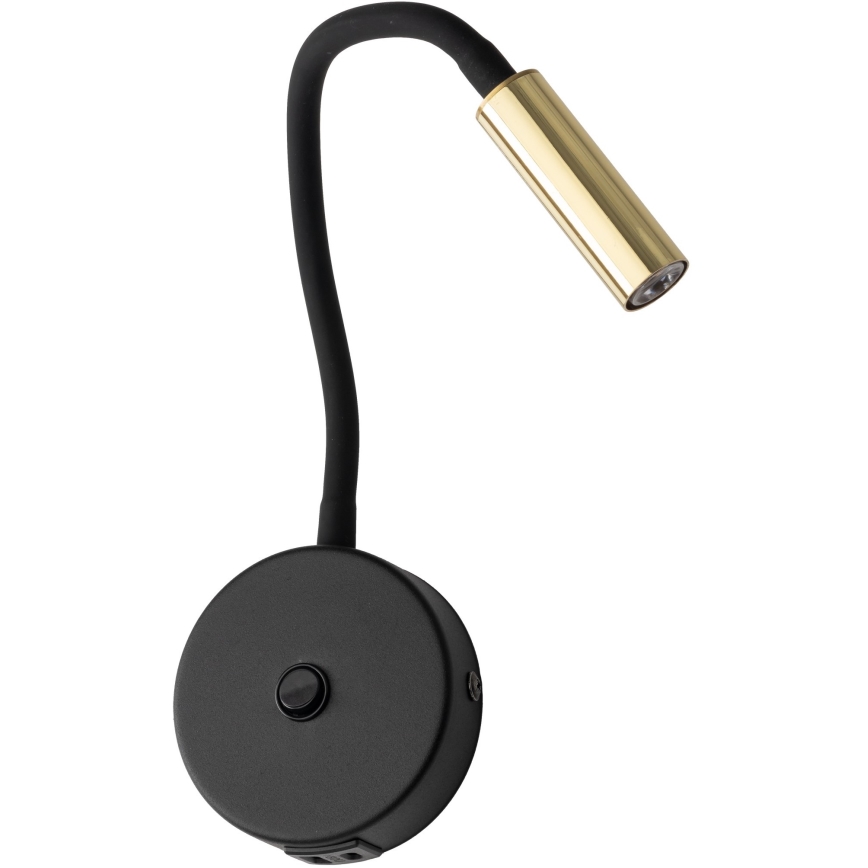 LED Seinalamp koos USB pordiga LAGOS 1xG9/3W/5V 4000K must/kuldne