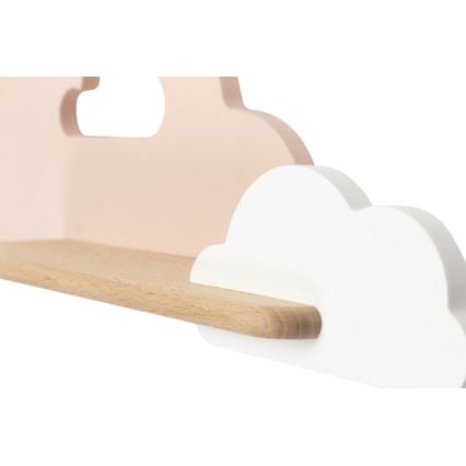 LED Seinalamp lastele koos riiuliga CLOUD LED/5W/230V roosa/valge