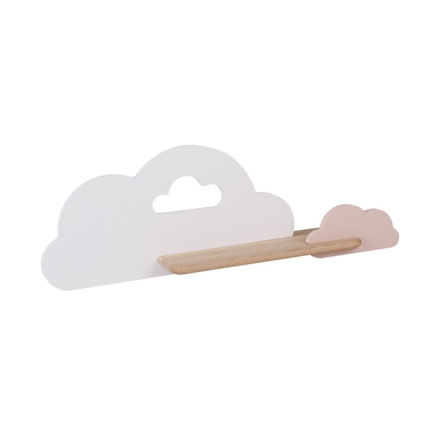 LED Seinalamp lastele koos riiuliga CLOUD LED/5W/230V valge/roosa