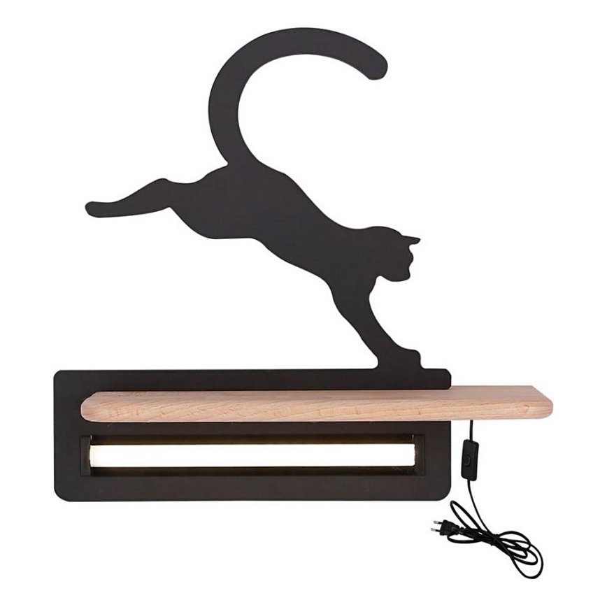LED Seinalamp lastele koos riiuliga JUMPING CAT LED/5W/230V