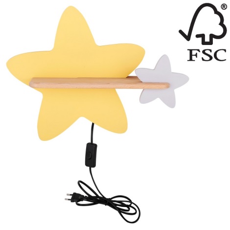 LED Seinalamp lastele koos riiuliga STAR LED/5W/230V - FSC sertifitseeritud