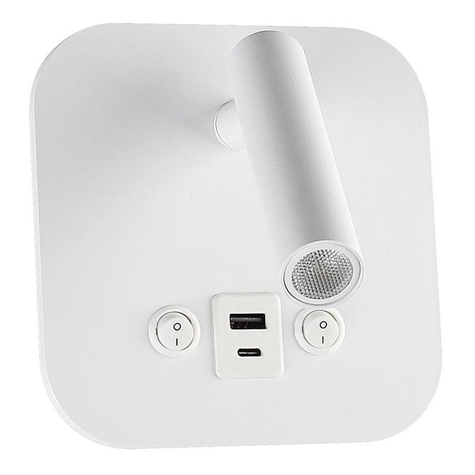 LED seinale paigaldatav punktvalgusti USB-pordiga LED/8W/230V 3000K valge