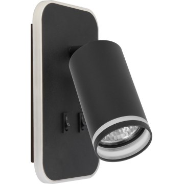 LED seinale paigaldatav suunavalgusti PIPE 1xGU10/10W/230V + LED/6W must