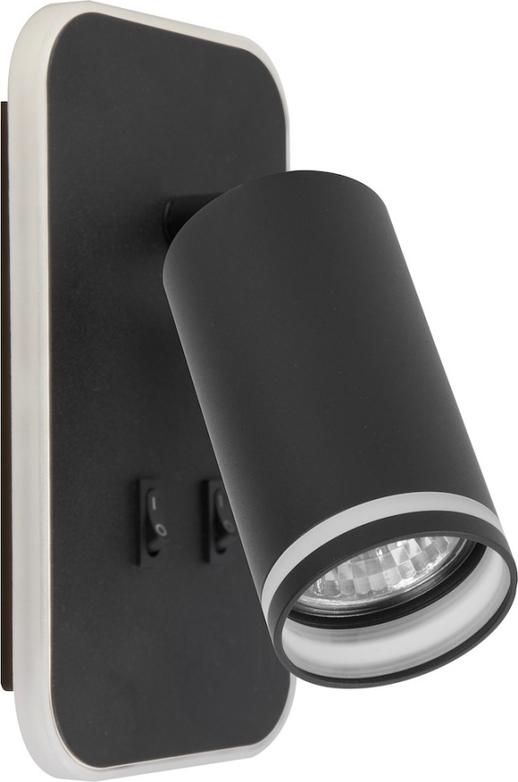 LED seinale paigaldatav suunavalgusti PIPE 1xGU10/10W/230V + LED/6W must