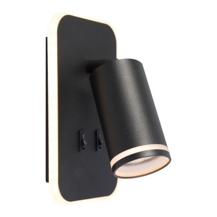 LED seinale paigaldatav suunavalgusti PIPE 1xGU10/10W/230V + LED/6W must