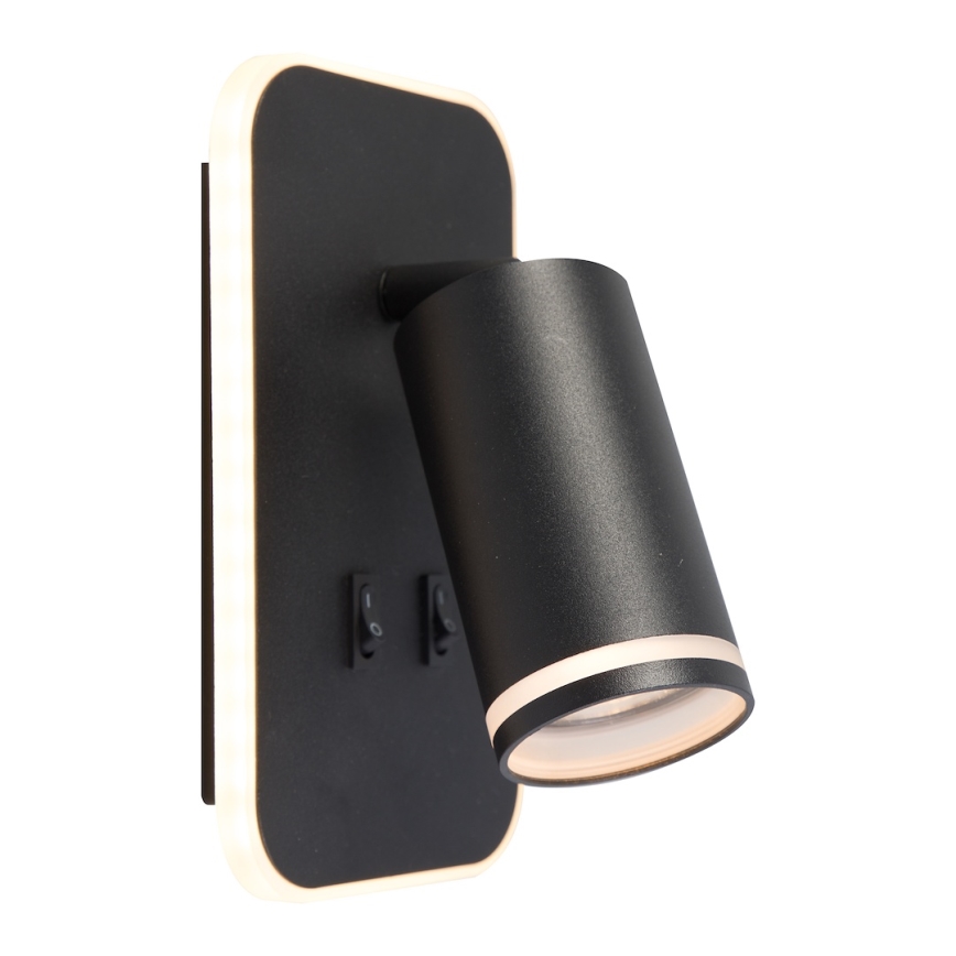 LED seinale paigaldatav suunavalgusti PIPE 1xGU10/10W/230V + LED/6W must