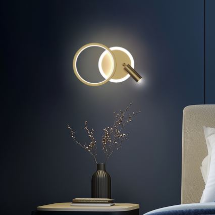 LED seinale suunatav spotvalgusti MONET LED/15W/230V kuldne