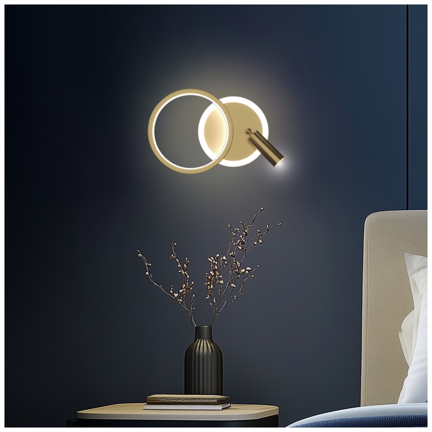 LED seinale suunatav spotvalgusti MONET LED/15W/230V kuldne