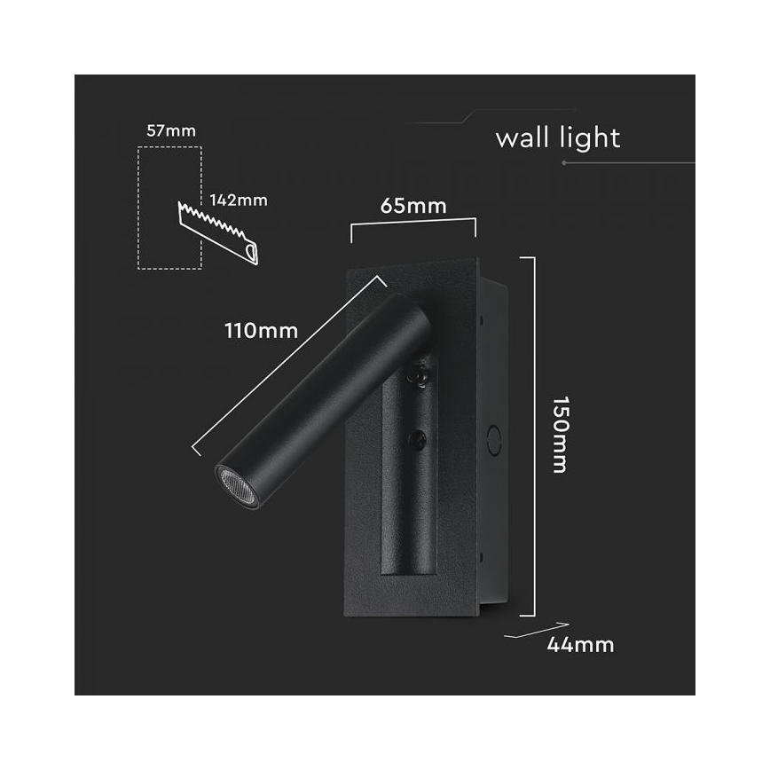LED seinapunktvalgusti LED/2W/230V 3000K must