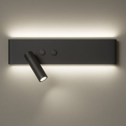LED seinapunktvalgusti RESORT LED/10W/230V + LED/3W, must, vasakpoolne