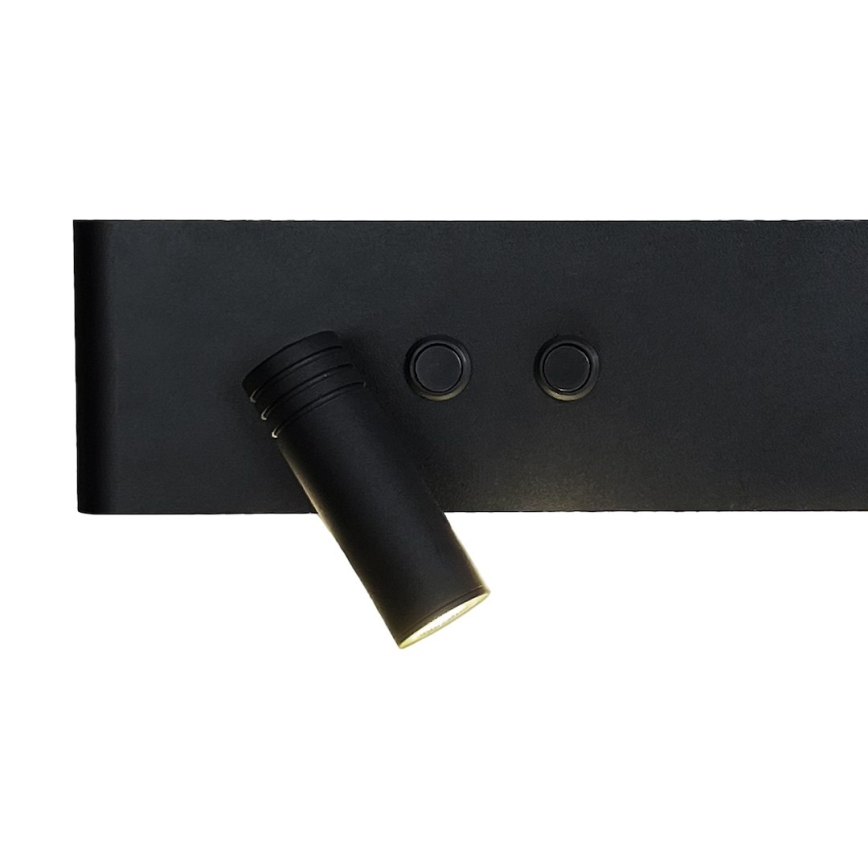 LED seinapunktvalgusti RESORT LED/10W/230V + LED/3W, must, vasakpoolne