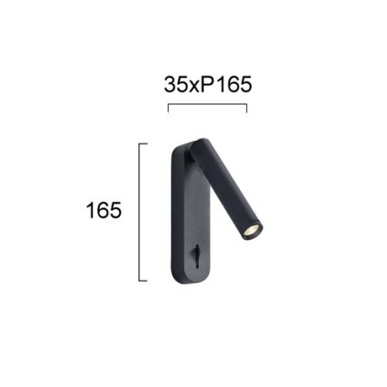 LED-seinavalgusti ABRIEL LED/6W/230V must