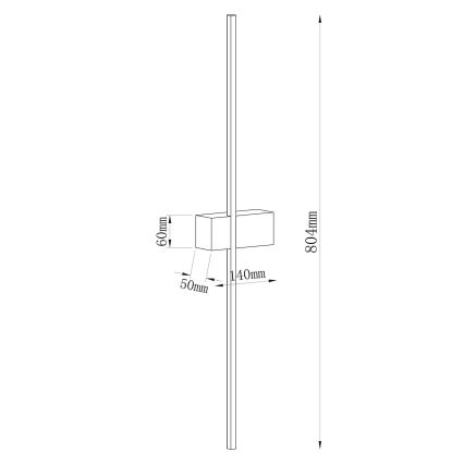 LED seinavalgusti AISHA LED/12W/230V 4000K 80 cm kuldne