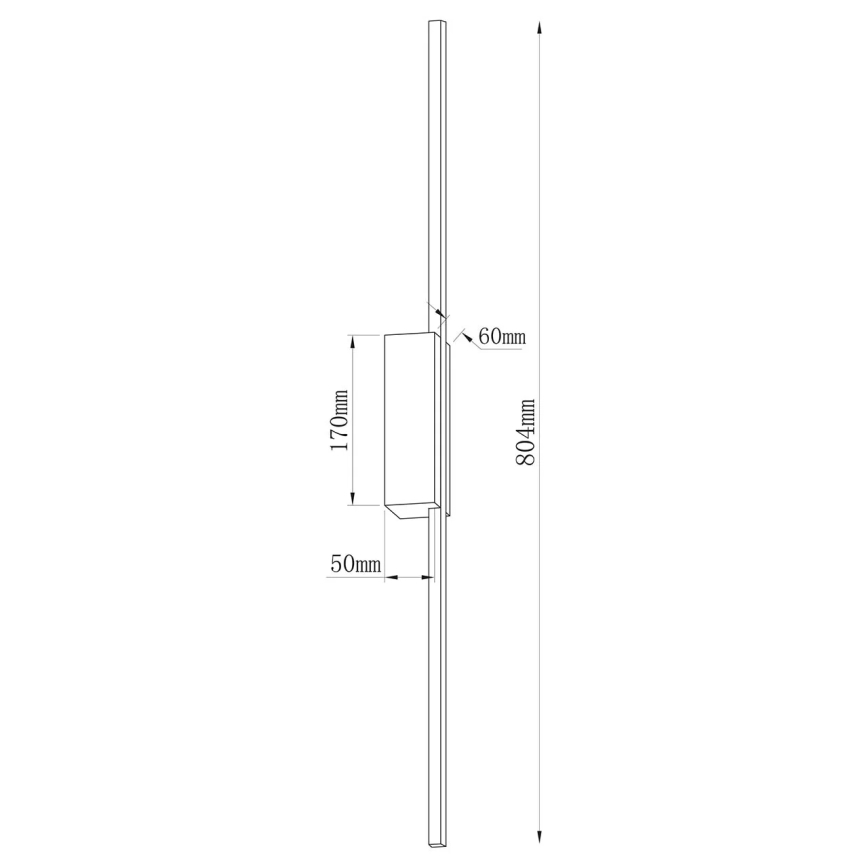 LED-seinavalgusti AISHA LED/12W/230V 4000K 80 cm must