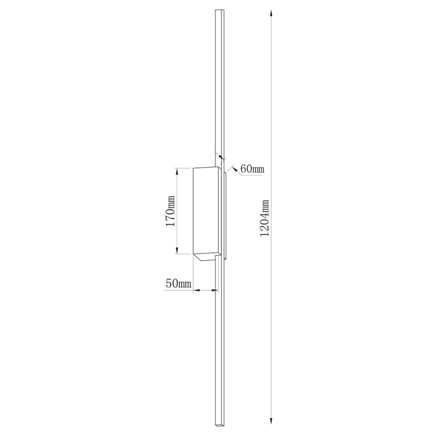 LED-seinavalgusti AISHA LED/20W/230V 4000K 120 cm must