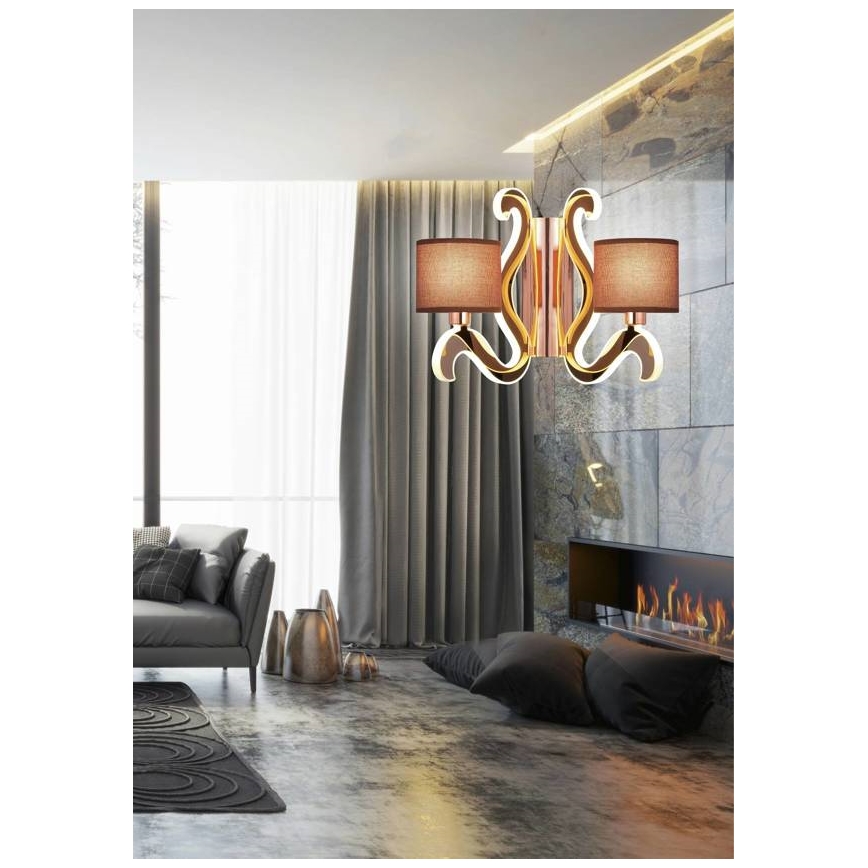 LED Seinavalgusti AMBROSIA 2xE14/40W/230V + LED/12,3W vask