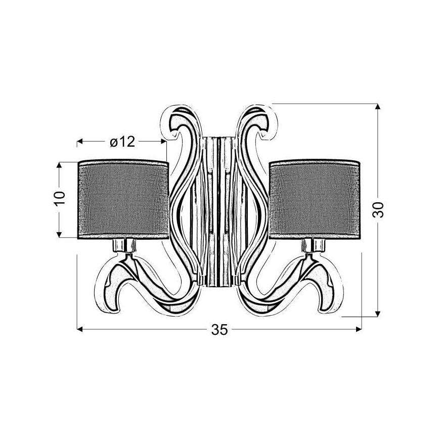 LED Seinavalgusti AMBROSIA 2xE14/40W/230V + LED/12,3W vask