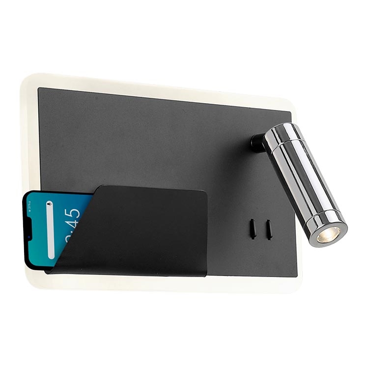 LED Seinavalgusti BOARD LED/7,8W/230V + LED/3W must/läikiv kroom