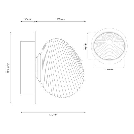 LED Seinavalgusti BOLLA LED/3W/230V kuldne