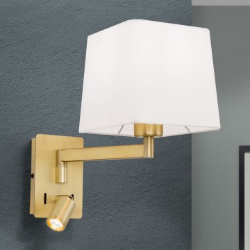 LED Seinavalgusti CARLTON 1xE27/40W/230V + LED/3W valge/kuldne
