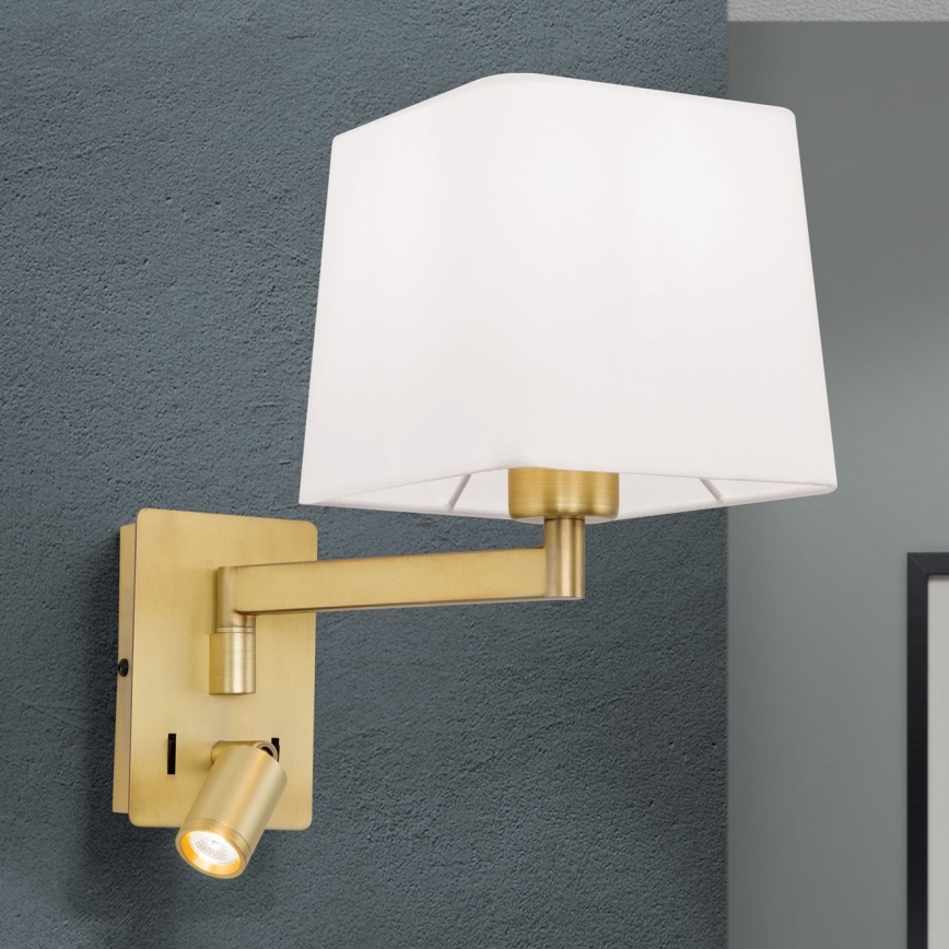 LED Seinavalgusti CARLTON 1xE27/40W/230V + LED/3W valge/kuldne