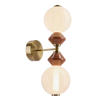 LED seinavalgusti FLORES 2xLED/5W/230V kuldne/pruun