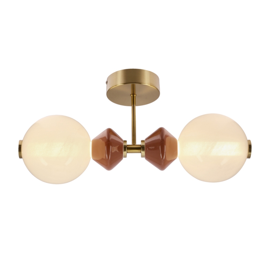 LED seinavalgusti FLORES 2xLED/5W/230V kuldne/pruun