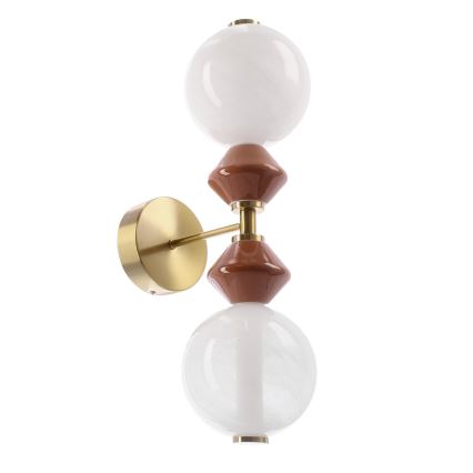 LED seinavalgusti FLORES 2xLED/5W/230V kuldne/pruun