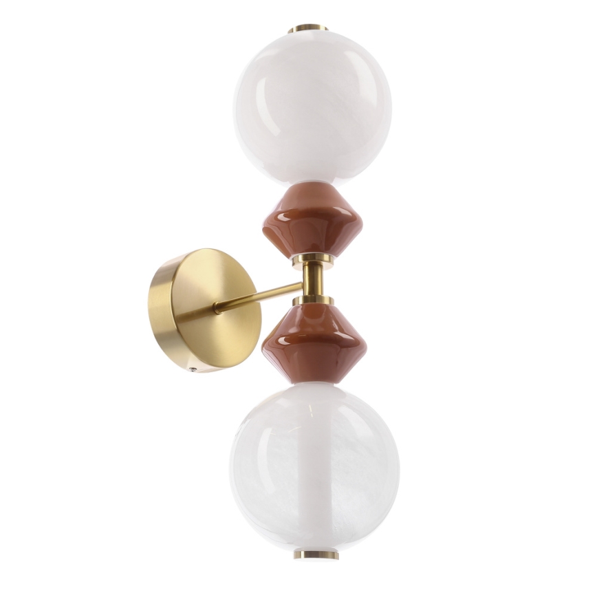 LED seinavalgusti FLORES 2xLED/5W/230V kuldne/pruun