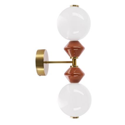 LED seinavalgusti FLORES 2xLED/5W/230V kuldne/pruun