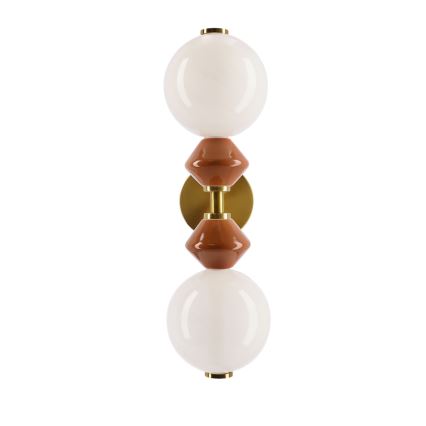 LED seinavalgusti FLORES 2xLED/5W/230V kuldne/pruun