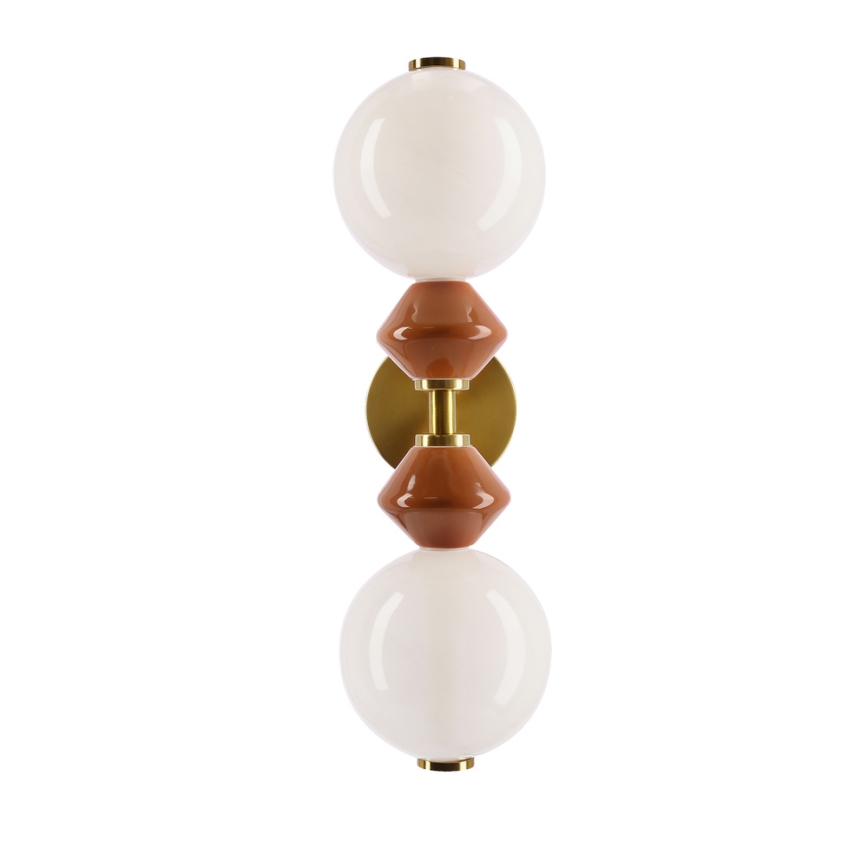 LED seinavalgusti FLORES 2xLED/5W/230V kuldne/pruun