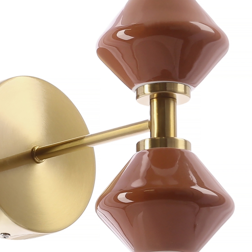 LED seinavalgusti FLORES 2xLED/5W/230V kuldne/pruun