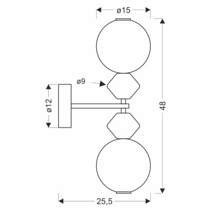 LED seinavalgusti FLORES 2xLED/5W/230V kuldne/pruun
