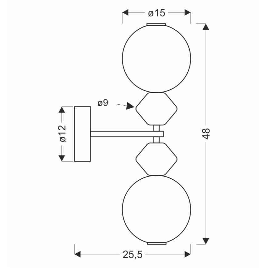 LED seinavalgusti FLORES 2xLED/5W/230V kuldne/pruun